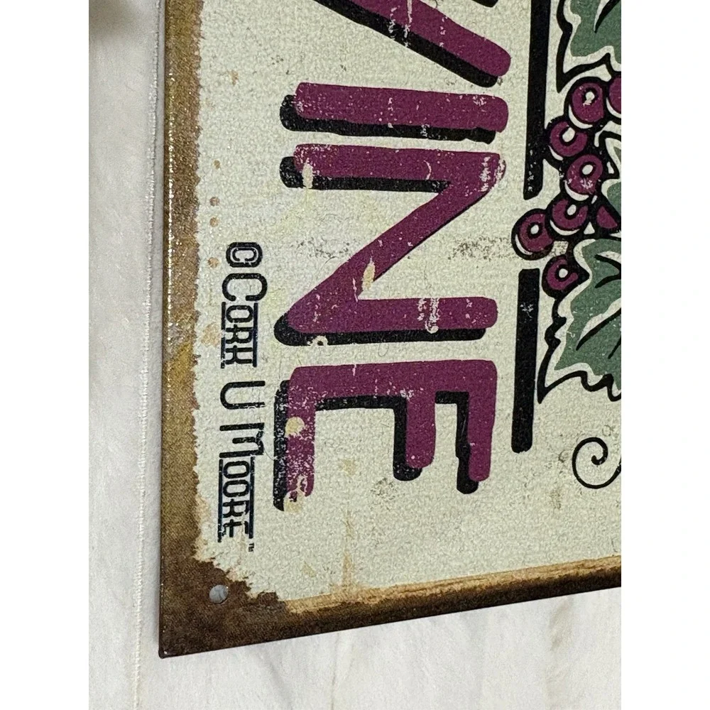 Vintage Style Metal Wine Sign 